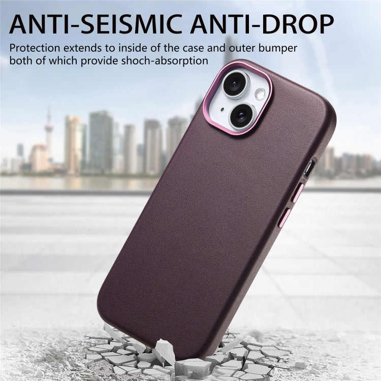 For iPhone 14 Plus Electroplated Metal Button MagSafe Phone Case