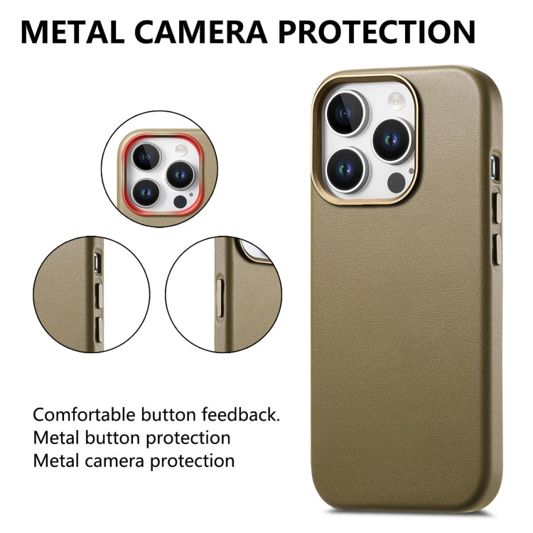 For iPhone 14 Pro Max Electroplated Metal Button MagSafe Phone Case