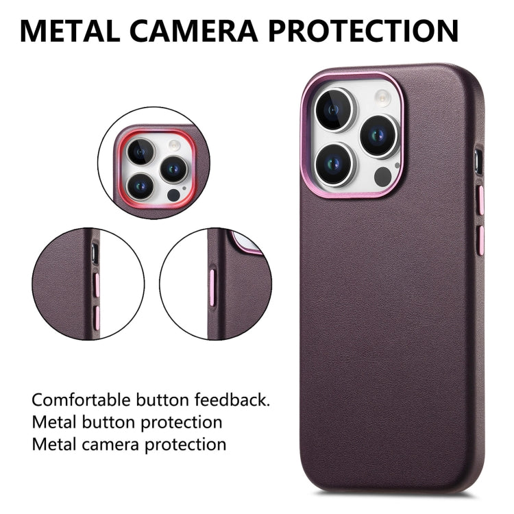 For iPhone 14 Pro Max Electroplated Metal Button MagSafe Phone Case