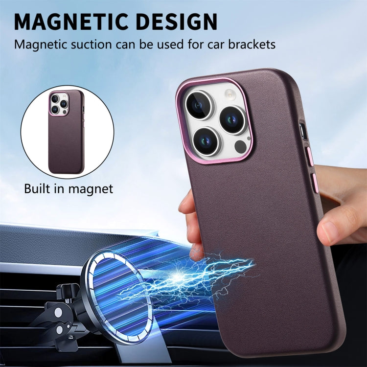 For iPhone 14 Pro Max Electroplated Metal Button MagSafe Phone Case