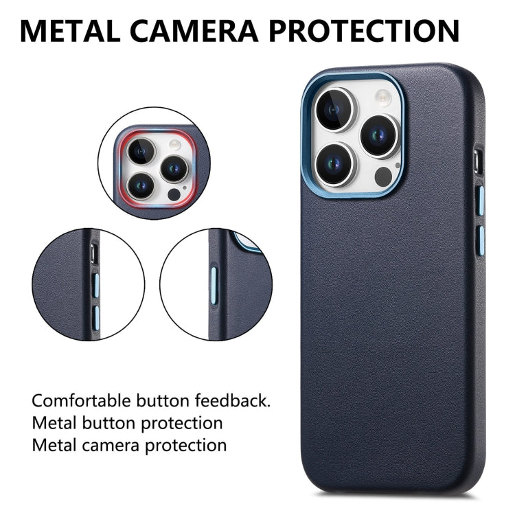 For iPhone 14 Pro Max Electroplated Metal Button MagSafe Phone Case