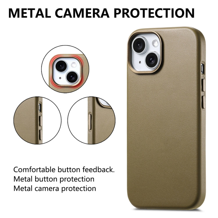 For iPhone 13 Electroplated Metal Button MagSafe Phone Case