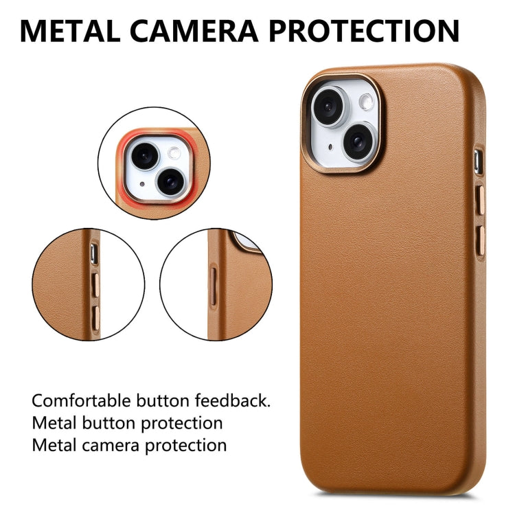 For iPhone 13 Electroplated Metal Button MagSafe Phone Case