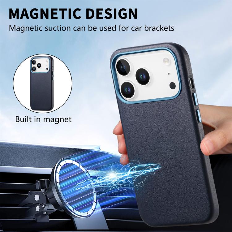 For iPhone 17 Pro Max Electroplated Metal Button MagSafe Phone Case