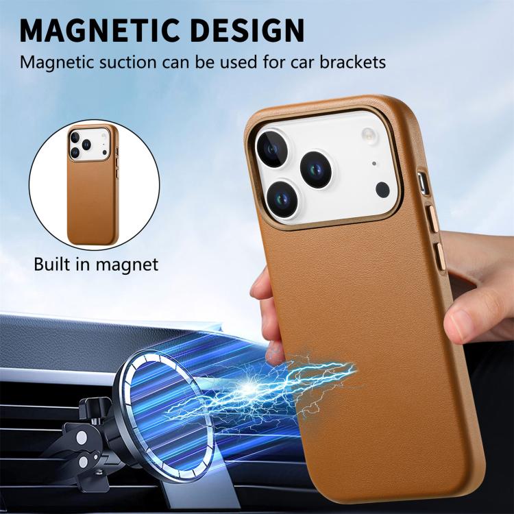 For iPhone 17 Pro Max Electroplated Metal Button MagSafe Phone Case