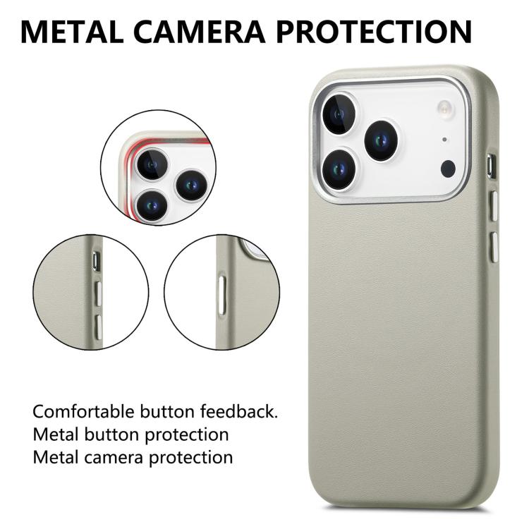 For iPhone 17 Pro Electroplated Metal Button MagSafe Phone Case