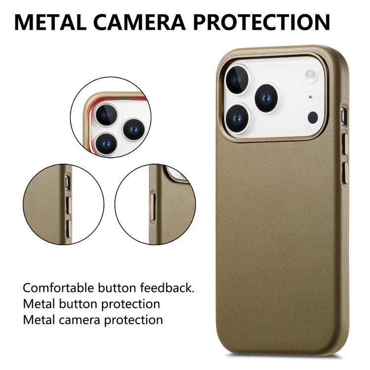 For iPhone 17 Pro Electroplated Metal Button MagSafe Phone Case