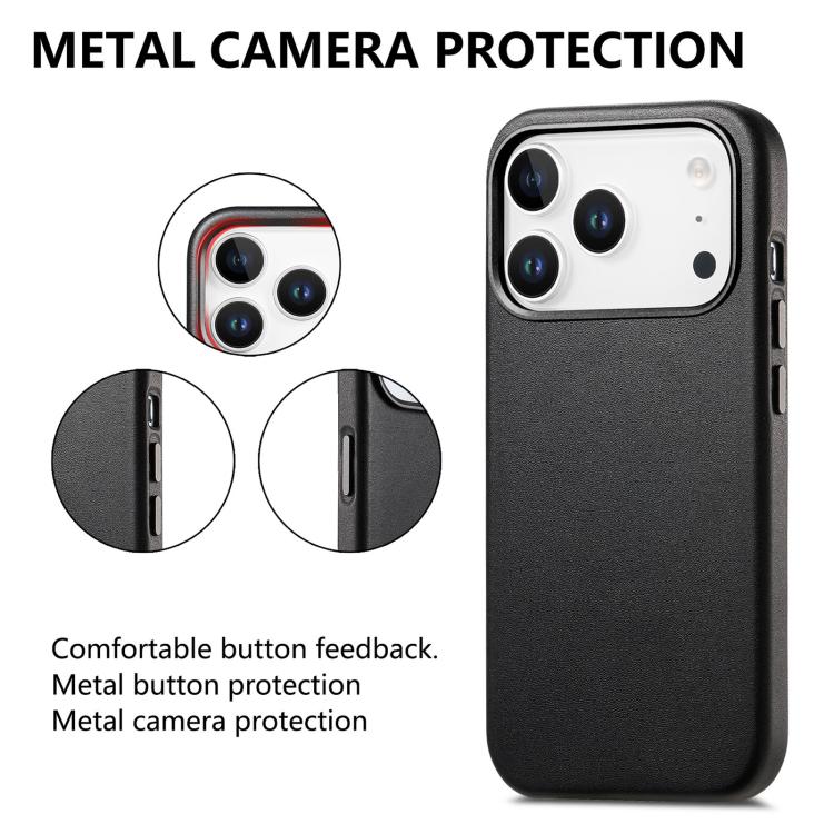 For iPhone 17 Pro Electroplated Metal Button MagSafe Phone Case