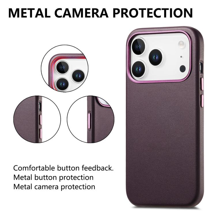 For iPhone 17 Pro Electroplated Metal Button MagSafe Phone Case