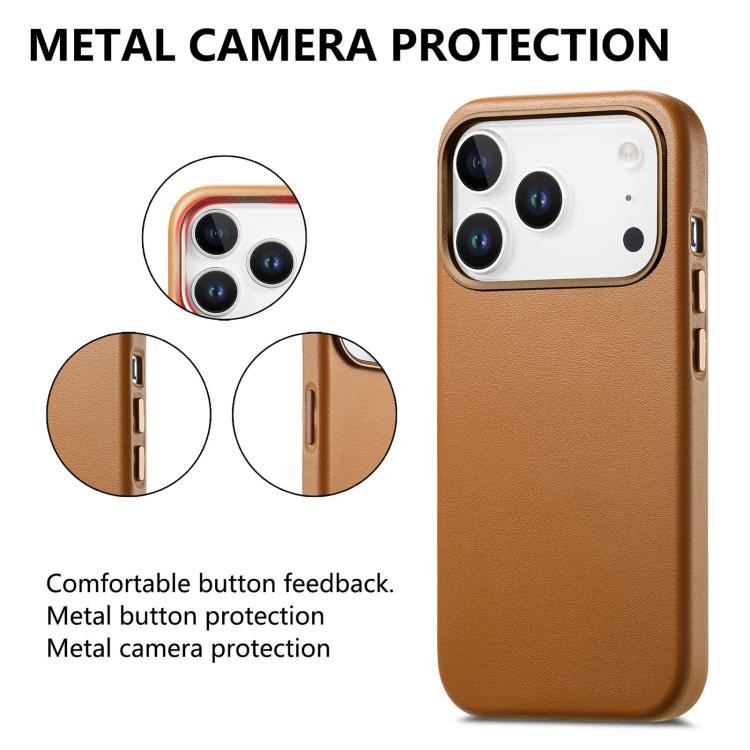 For iPhone 17 Pro Electroplated Metal Button MagSafe Phone Case