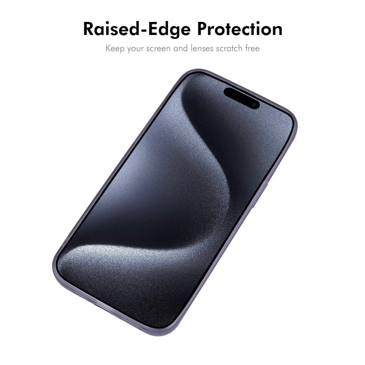 For iPhone 15 Pro Max ENKAY Hat-Prince Translucent Matte TPU Phone Case with Lens Film + 9H Big Arc Edge Film