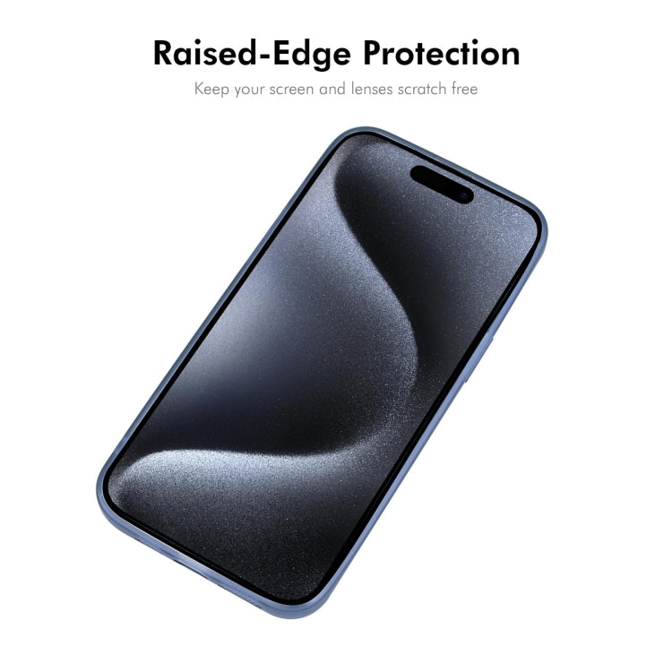 For iPhone 15 Plus ENKAY Hat-Prince Translucent Matte TPU Phone Case with Lens Film + 9H Big Arc Edge Film
