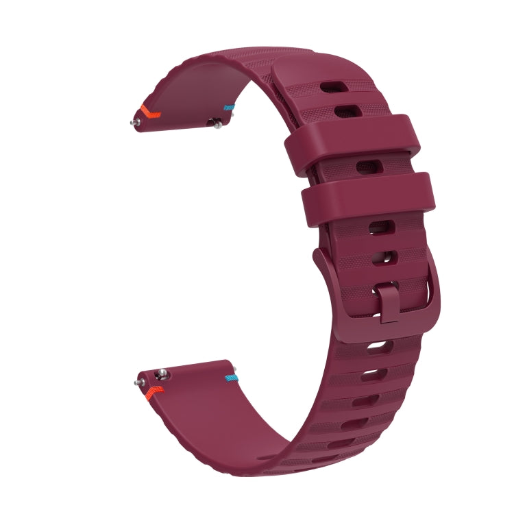 For Garmin Move Luxe Wavy Dotted Stitched 20mm Silicone Watch Band