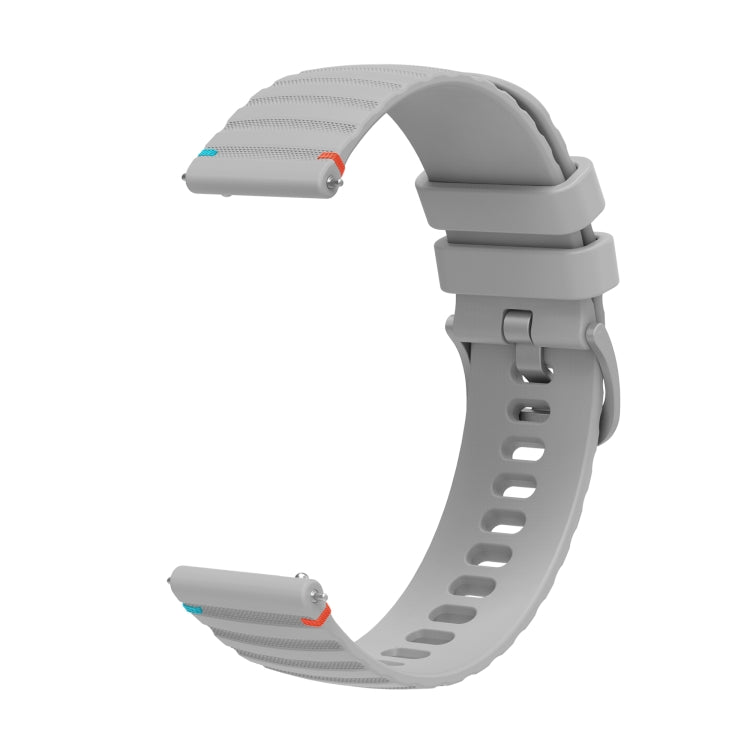 For Garmin Forerunner 55 Wavy Dotted Stitched 20mm Silicone Watch Band