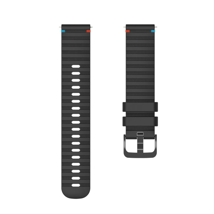 For Garmin Vivoactive 4 Wavy Dotted Stitched 22mm Silicone Watch Band