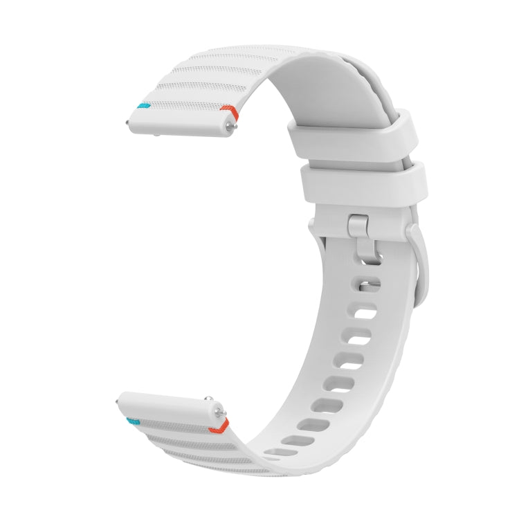 For Garmin Forerunner 265S Wavy Dotted Stitched 18mm Silicone Watch Band
