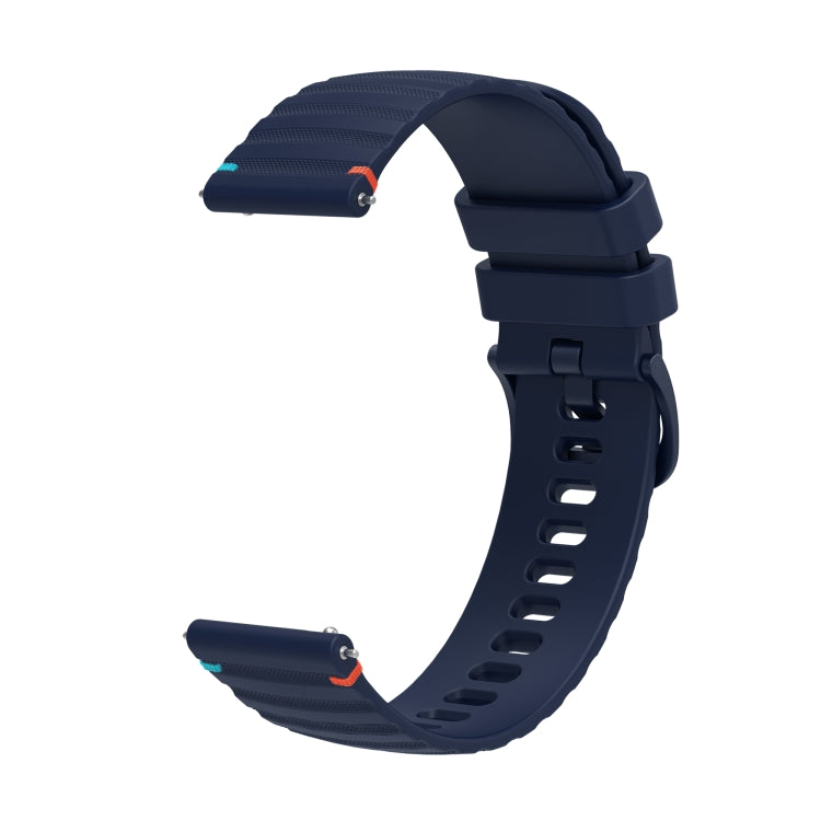 For Garmin Forerunner 265S Wavy Dotted Stitched 18mm Silicone Watch Band