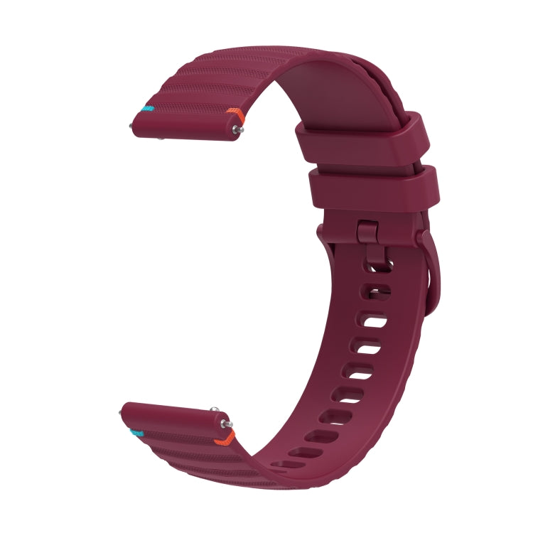 For Garmin Forerunner 255S Wavy Dotted Stitched 18mm Silicone Watch Band
