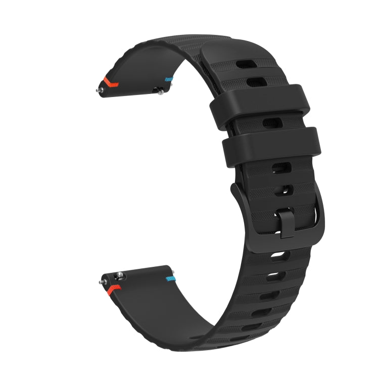 For Garmin Active S Wavy Dotted Stitched 18mm Silicone Watch Band