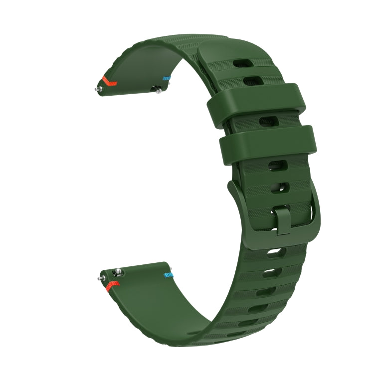 For Garmin Active S Wavy Dotted Stitched 18mm Silicone Watch Band
