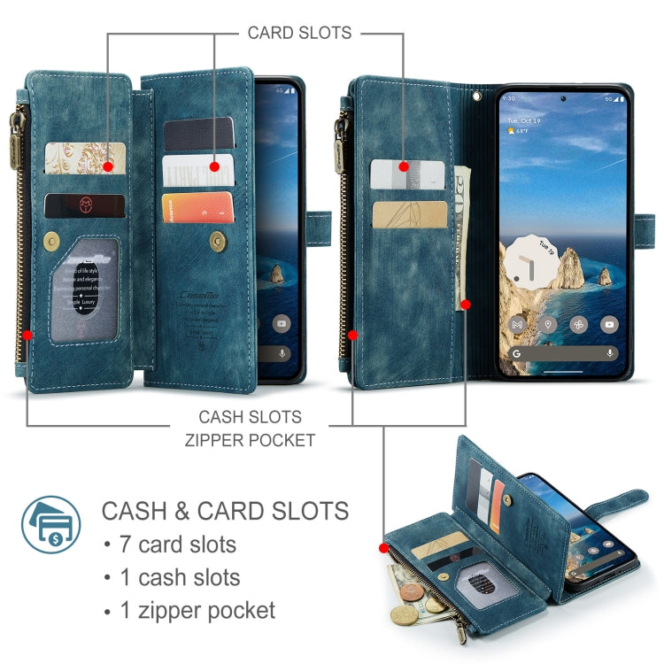 For Google Pixel 10 / 10 Pro / 9 CaseMe C30 Card Slots Zipper Wallet Leather Phone Case