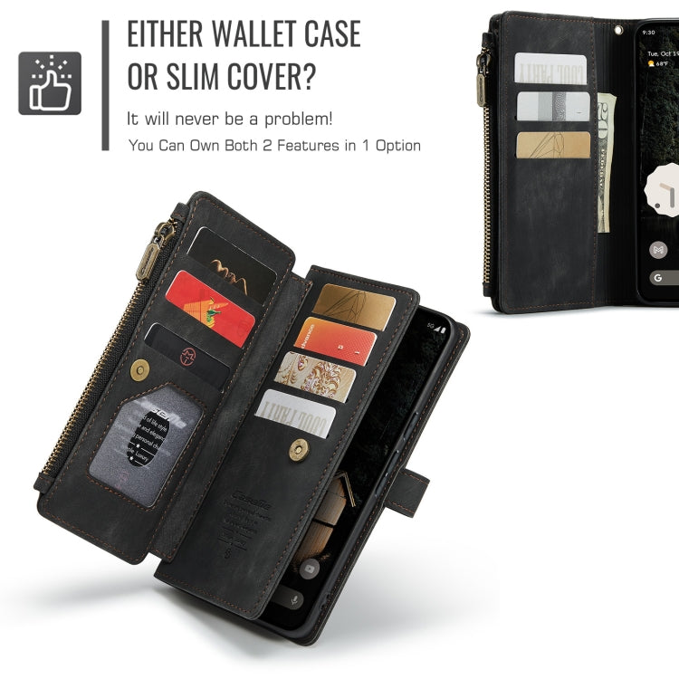 For Google Pixel 9 Pro XL / 10 Pro XL CaseMe C30 Card Slots Zipper Wallet Leather Phone Case