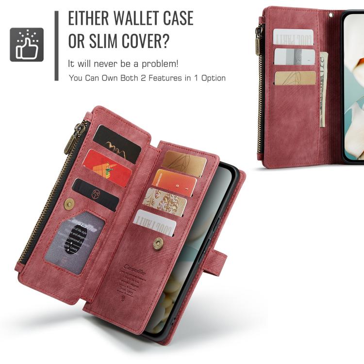 For Google Pixel 9a CaseMe C30 Card Slots Zipper Wallet Leather Phone Case