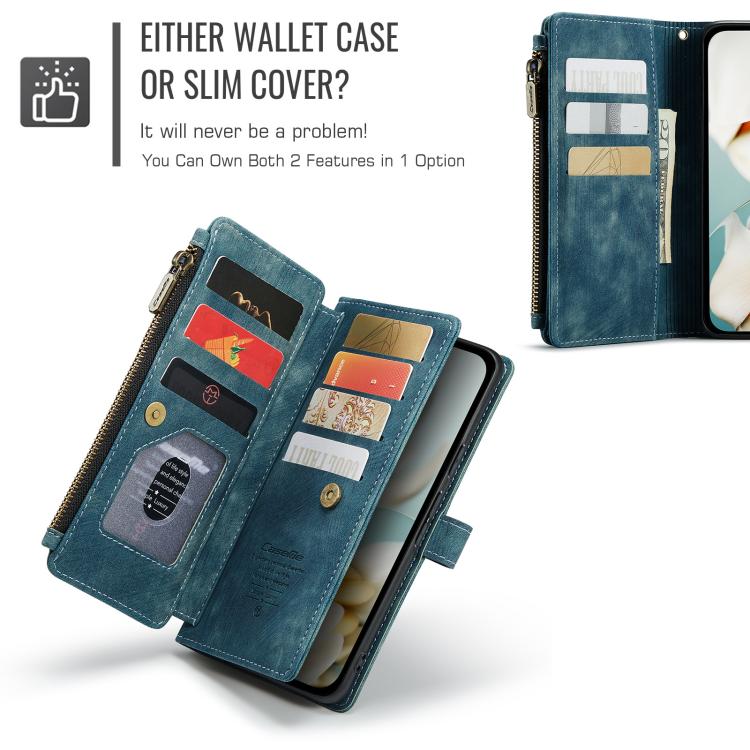 For Google Pixel 9a CaseMe C30 Card Slots Zipper Wallet Leather Phone Case