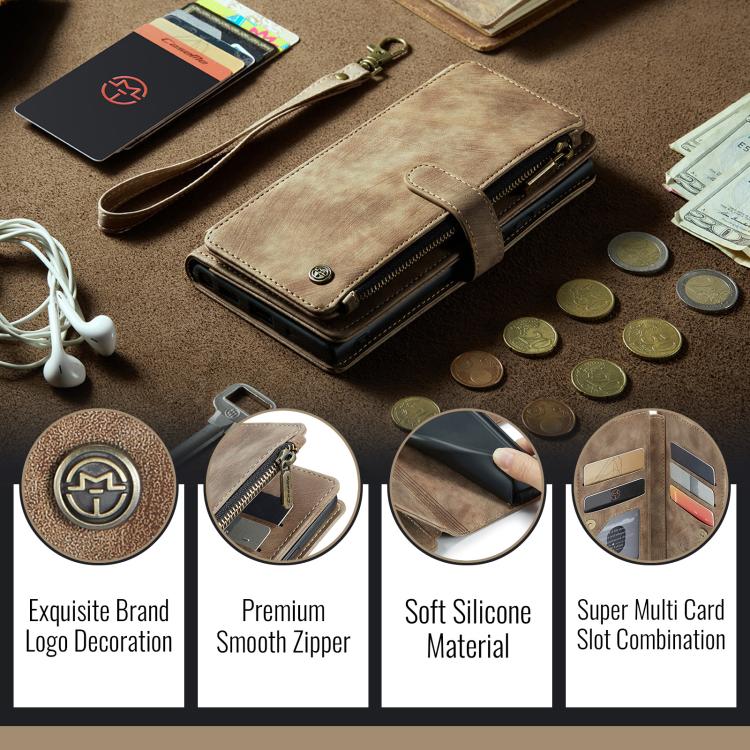 For Google Pixel 10a CaseMe C30 Card Slots Zipper Wallet Leather Phone Case