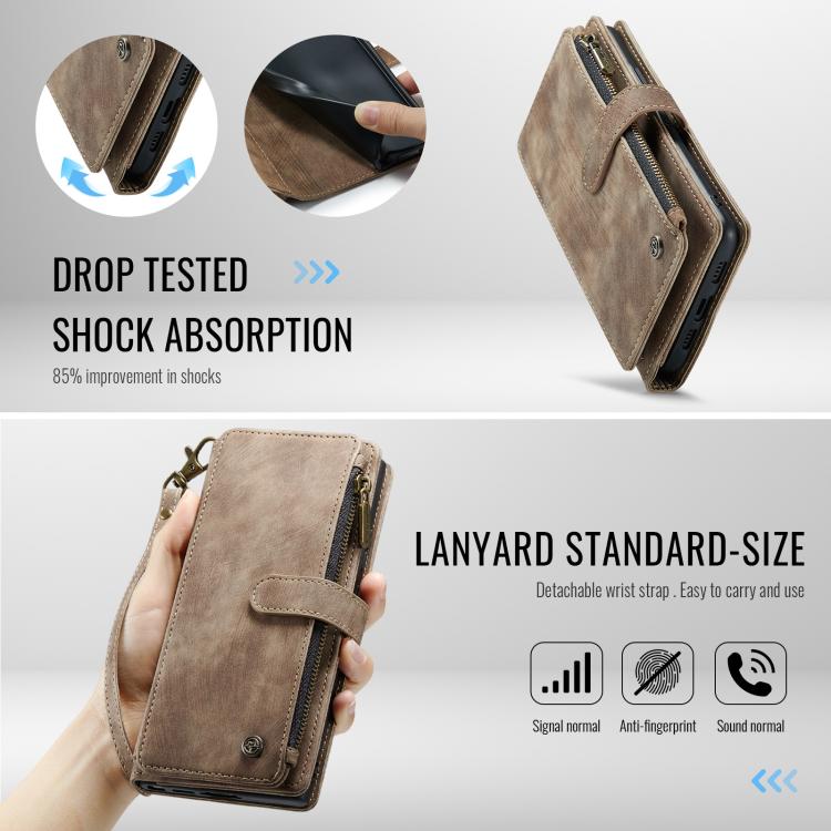 For Google Pixel 10a CaseMe C30 Card Slots Zipper Wallet Leather Phone Case