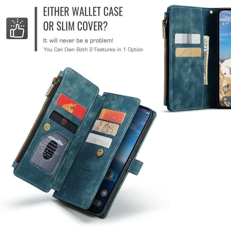 For Google Pixel 10a CaseMe C30 Card Slots Zipper Wallet Leather Phone Case
