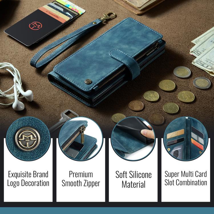 For Google Pixel 10a CaseMe C30 Card Slots Zipper Wallet Leather Phone Case