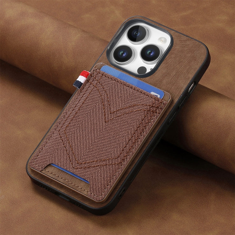 For iPhone 16 Pro Max Denim Texture Leather Skin Phone Case with Card Slot