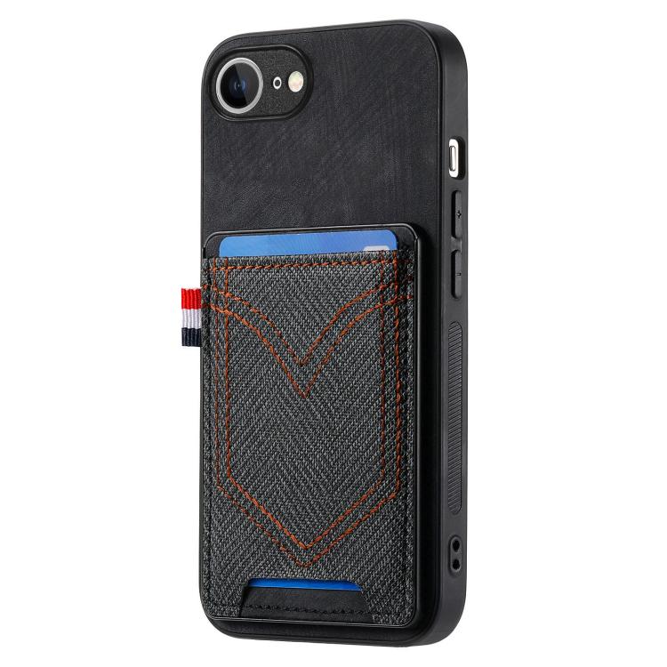For iPhone 17e / 16e Denim Texture Leather Skin Phone Case with Card Slot