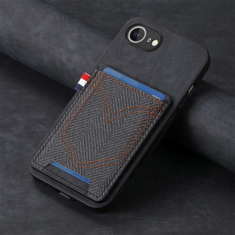 For iPhone 17e / 16e Denim Texture Leather Skin Phone Case with Card Slot