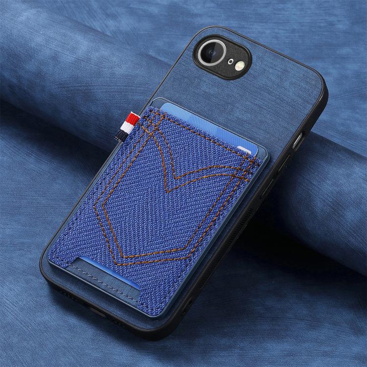 For iPhone 17e / 16e Denim Texture Leather Skin Phone Case with Card Slot
