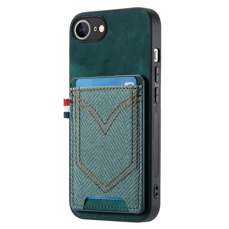 For iPhone 17e / 16e Denim Texture Leather Skin Phone Case with Card Slot