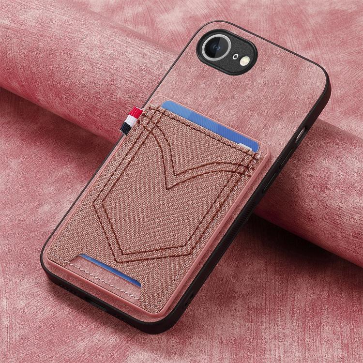 For iPhone 17e / 16e Denim Texture Leather Skin Phone Case with Card Slot