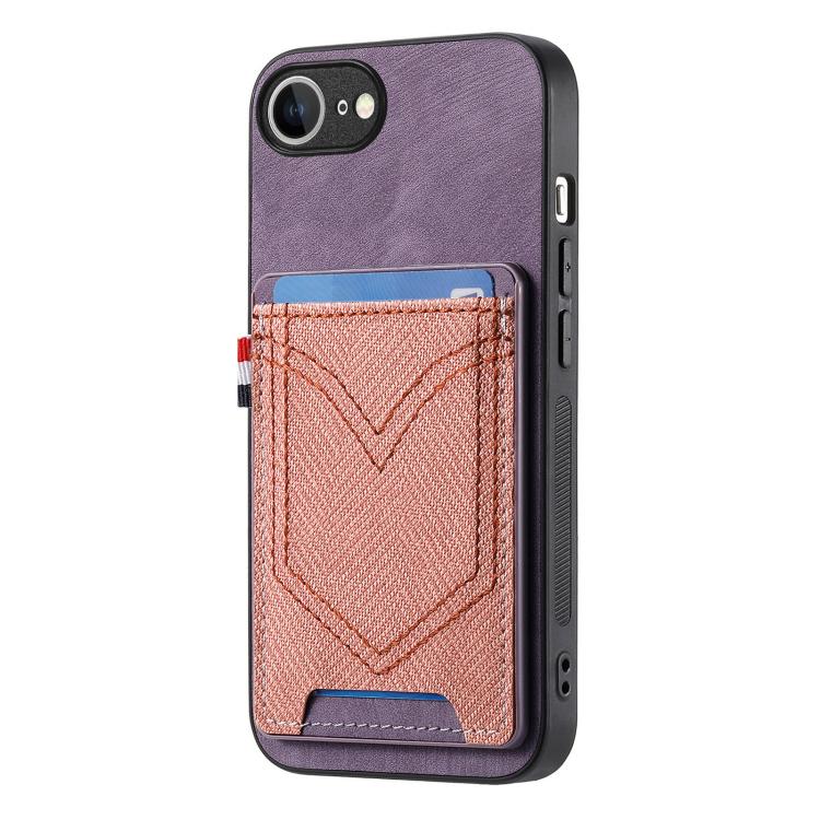 For iPhone 17e / 16e Denim Texture Leather Skin Phone Case with Card Slot