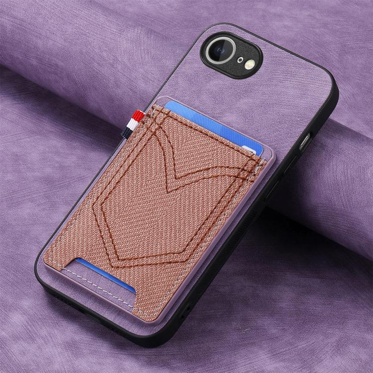 For iPhone 17e / 16e Denim Texture Leather Skin Phone Case with Card Slot