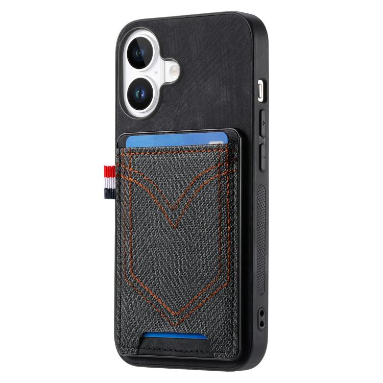 For iPhone 17 Denim Texture Leather Skin Phone Case with Card Slot