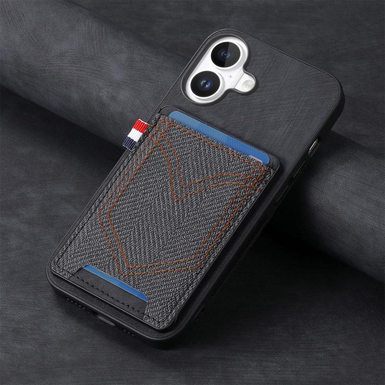 For iPhone 17 Denim Texture Leather Skin Phone Case with Card Slot