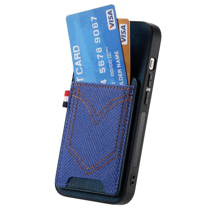 For iPhone 17 Denim Texture Leather Skin Phone Case with Card Slot
