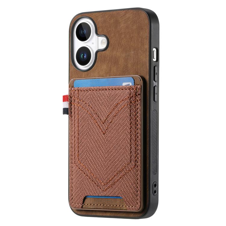For iPhone 17 Denim Texture Leather Skin Phone Case with Card Slot