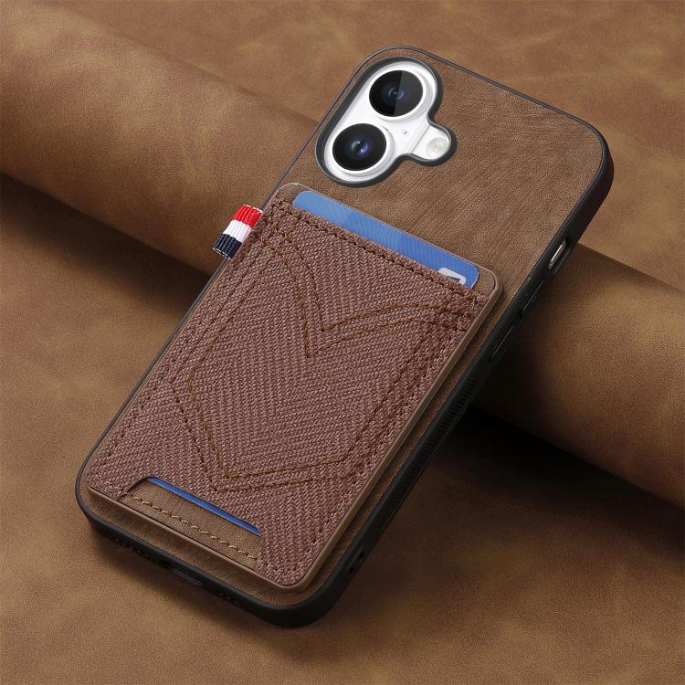 For iPhone 17 Denim Texture Leather Skin Phone Case with Card Slot
