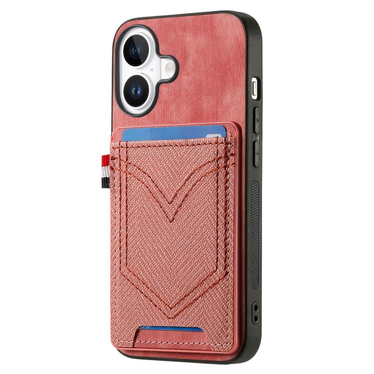 For iPhone 17 Denim Texture Leather Skin Phone Case with Card Slot