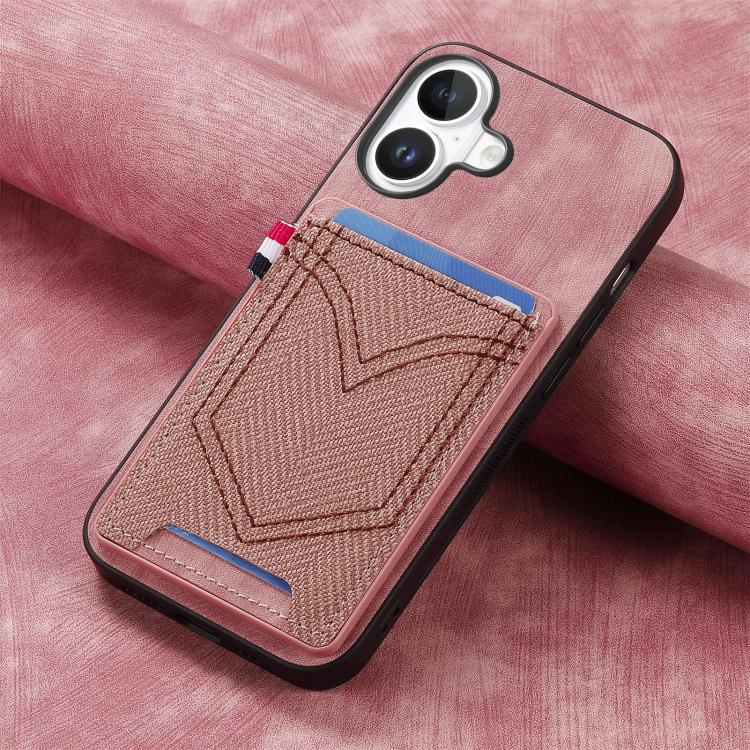 For iPhone 17 Denim Texture Leather Skin Phone Case with Card Slot