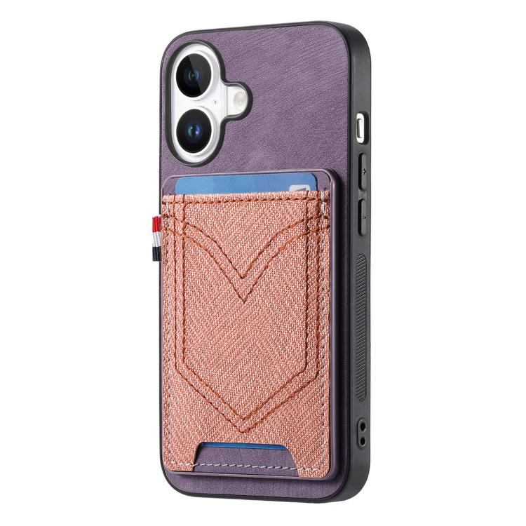 For iPhone 17 Denim Texture Leather Skin Phone Case with Card Slot
