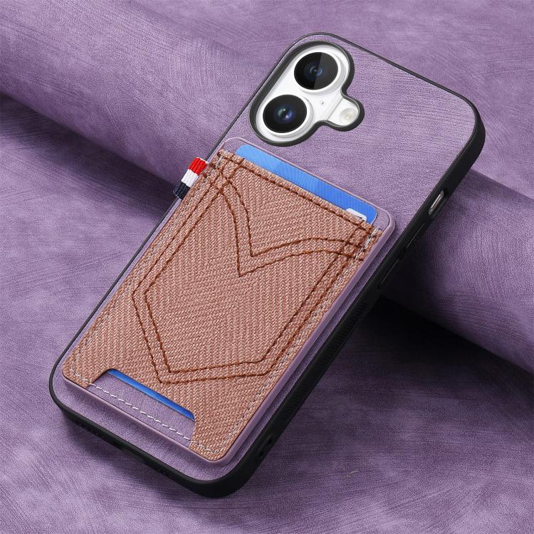 For iPhone 17 Denim Texture Leather Skin Phone Case with Card Slot