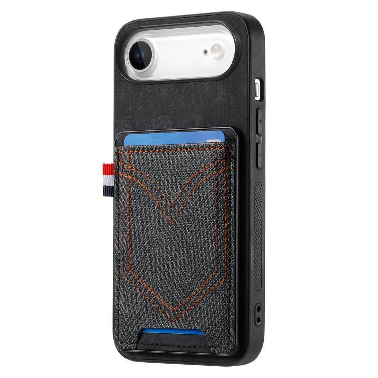 For iPhone Air Denim Texture Leather Skin Phone Case with Card Slot